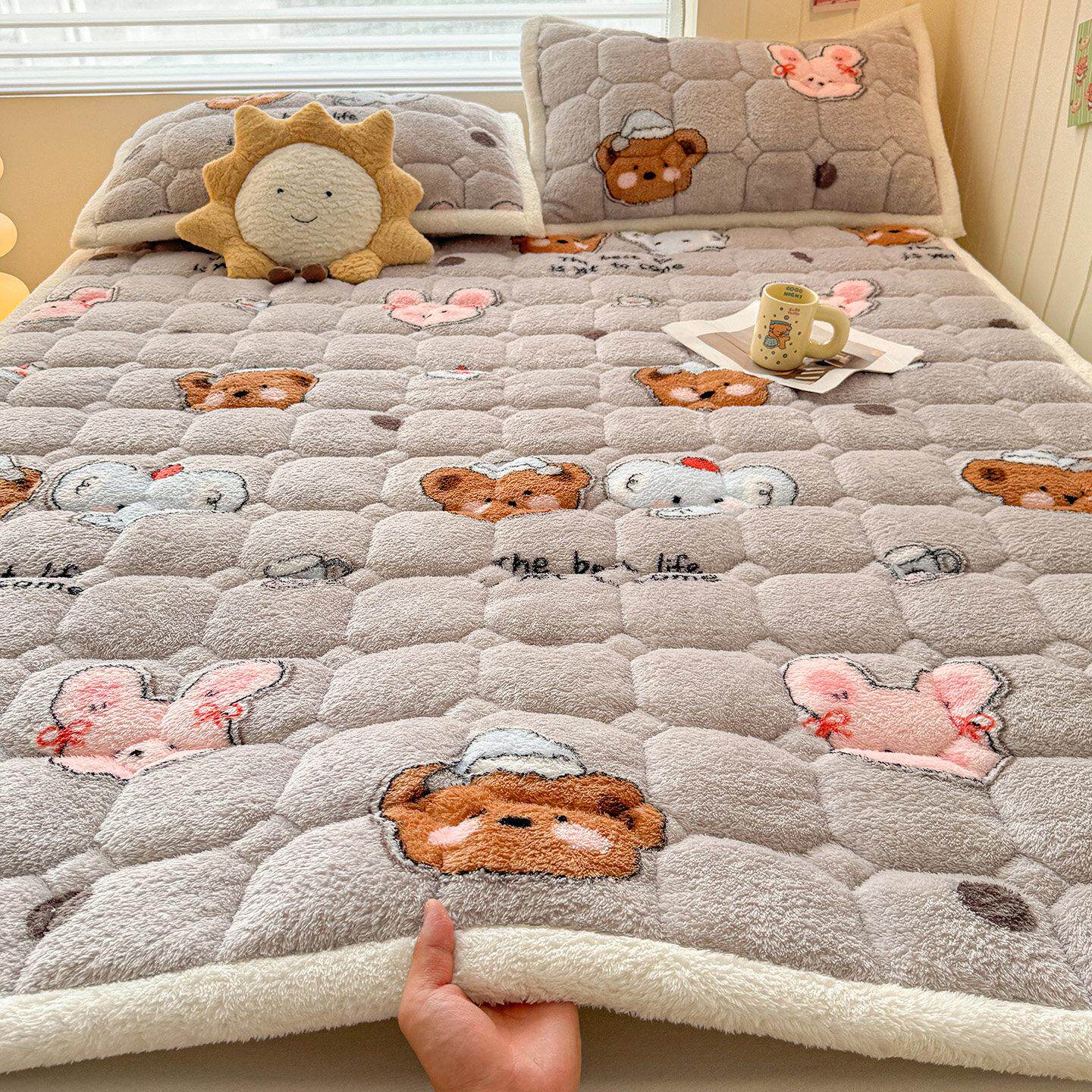 牛奶绒床单单件冬季加绒加厚法兰绒学生宿舍单人防滑珊瑚绒毛毯