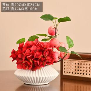 新中国风人造花卉装饰客厅咖啡桌餐桌人造花卉盆栽酒店装饰花卉艺