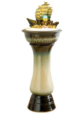 景镇陶瓷禅意流水喷泉招生财摆95件办公室财饰玄装关客厅开 业德