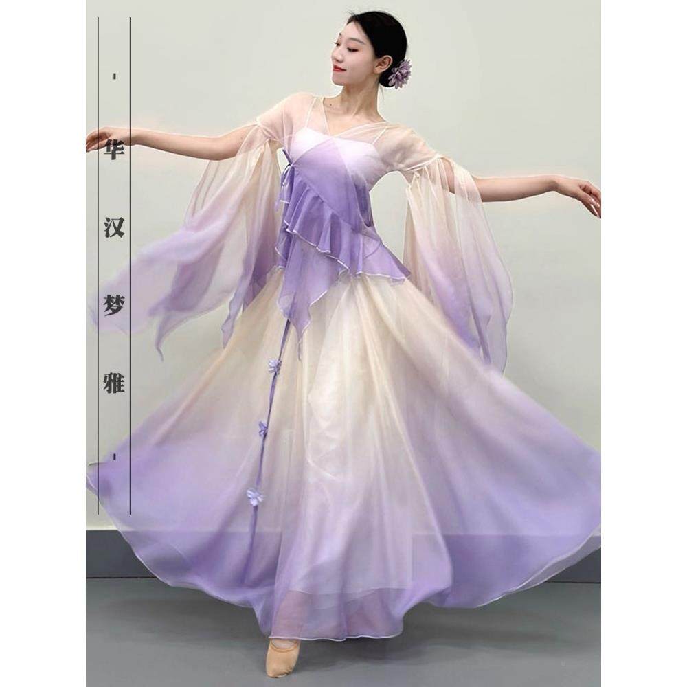 古飘典无品牌/舞蹈服品质纱衣仙气飘中国舞花瓣蹈袖体口立舞裙夏