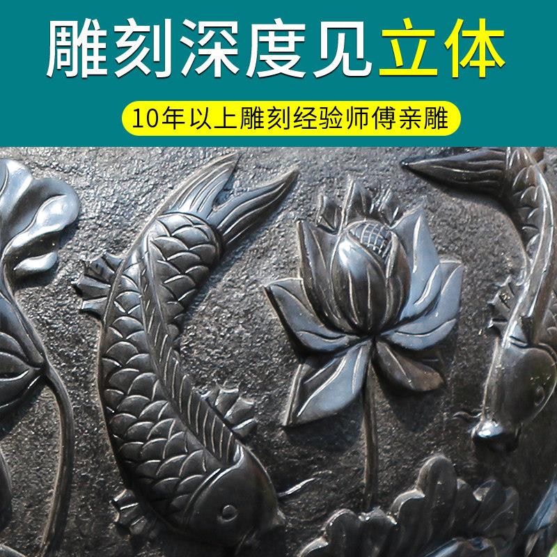 树人生石雕荷花鱼缸石头院圆形YSG003水缸养鱼庭花盆石彷古艺超大