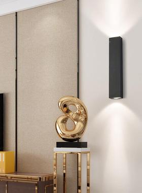 现代厅11614简尚约双头方形壁灯电视背景墙时室内酒店过道饰床头