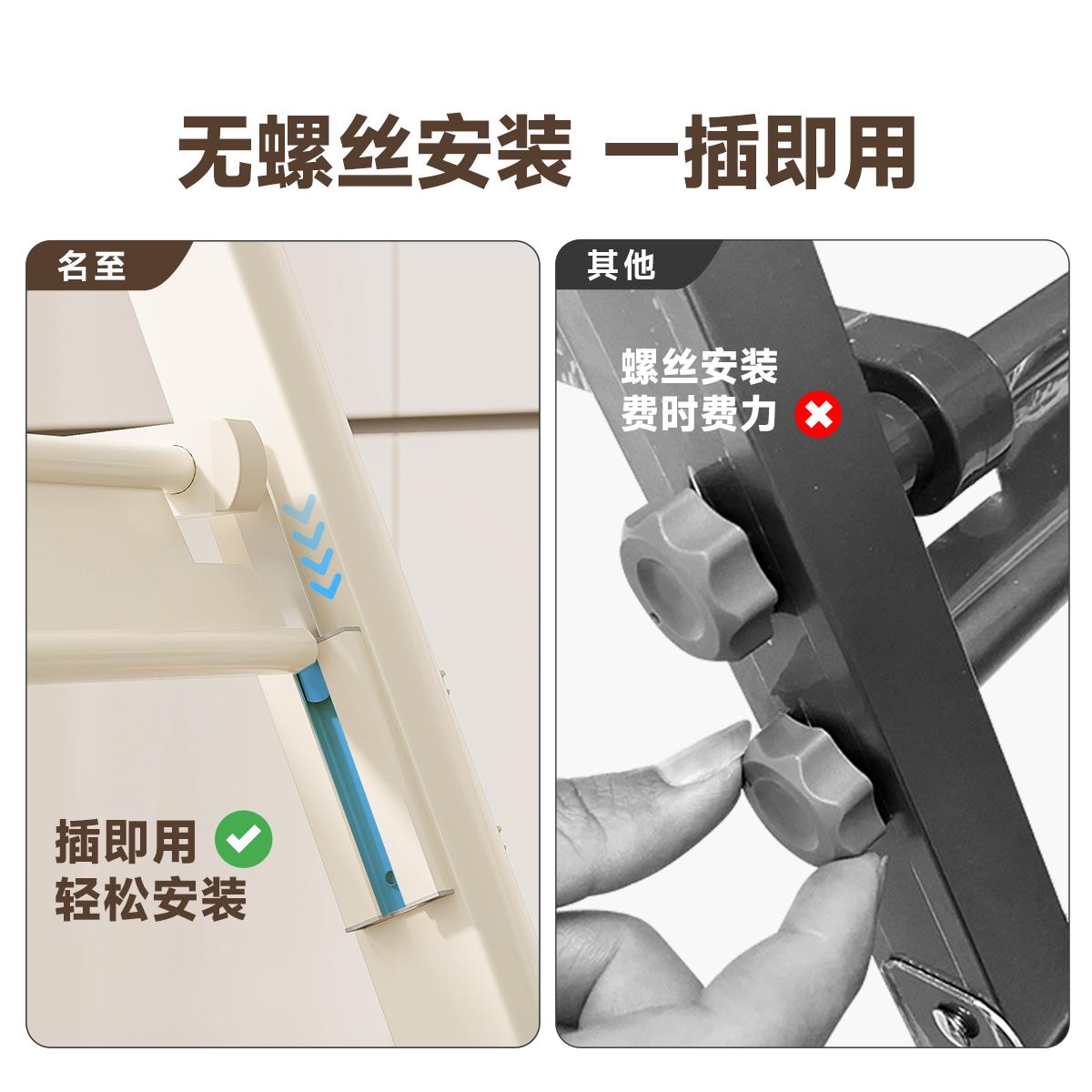 折晾伸衣架落地阳台家杆用可缩MZ-X115凉衣铝叠合金晒衣杆户外晒