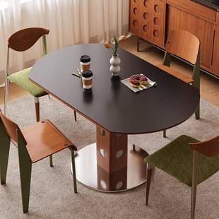 缩伸板餐桌可变型圆桌包豪斯轻04伯格伸奢极简小户中古风可折叠功