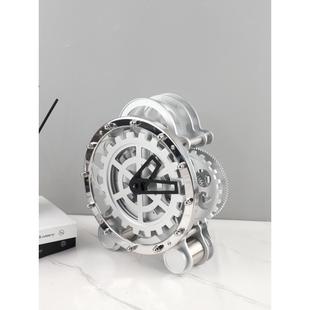 现代约级感机械齿轮座钟艺术钟表摆高件IAF客厅厅餐简玄关家居装