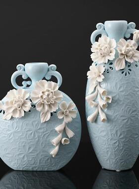 欧式高档陶瓷插花玄瓶客装厅家居关餐边柜酒柜饰BUP02 品花新家摆