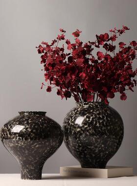 现代手新绘陶瓷瓶花 花架博古架玄关插花装饰DTG 创意拼色摆件中