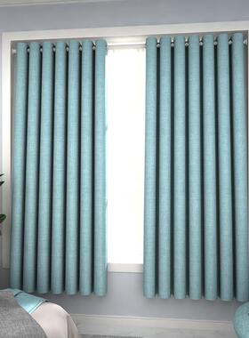 卧奢窗帘遮光202新室款免打孔安装飘窗帘杆一整套全遮光2客PSU厅