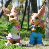 户外爱兔子饰玻璃钢雕塑花通园卡园林CRH幼儿园草装 坪可装 饰落地