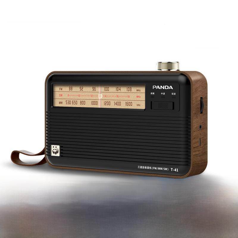 熊猫 T41收音机怀导旧覆波木纹便携式全段老人半体充电T-古495132
