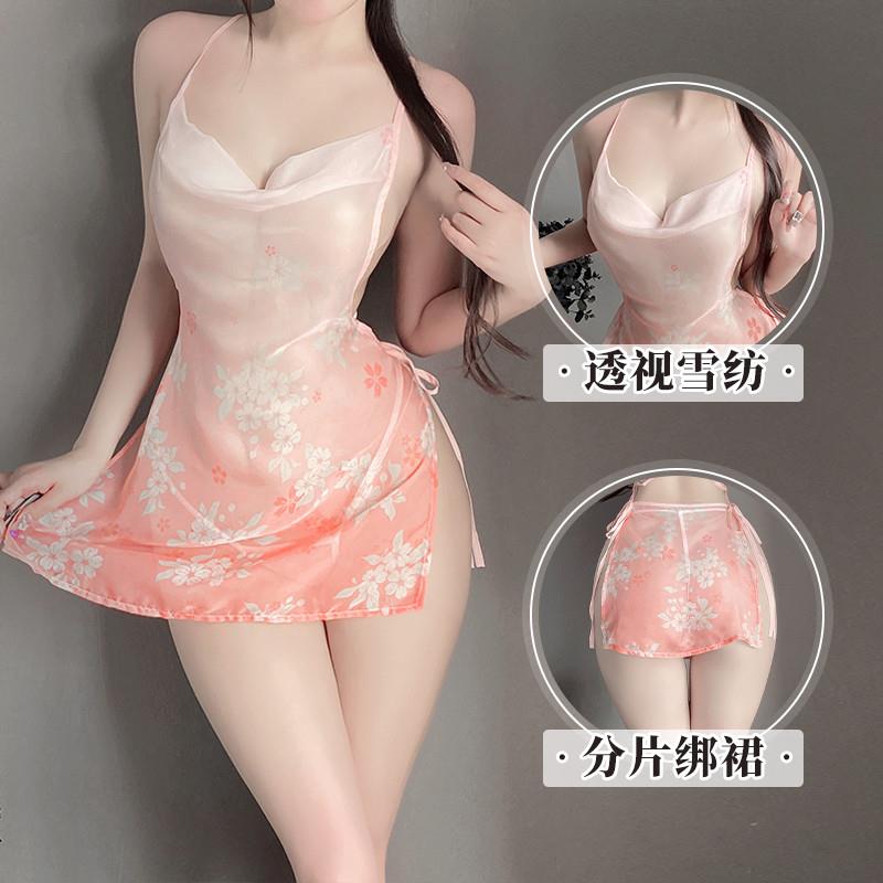 性感睡衣女款绑带裙古风透视汉服纯欲风火辣吊带睡裙情侣趣味套装