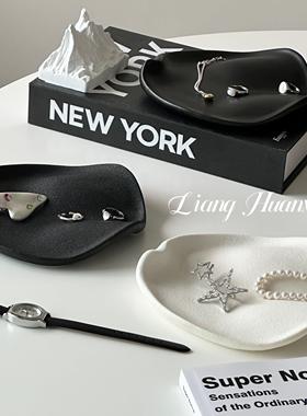 创意设计陶瓷首饰收纳托盘饰品展示架玄关收纳家居软装艺术感摆件