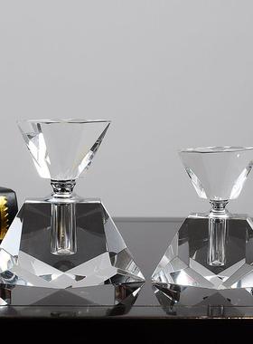 欧式水晶玻璃香水瓶摆件 轻奢样板房摆件酒柜梳妆台装饰品摆件