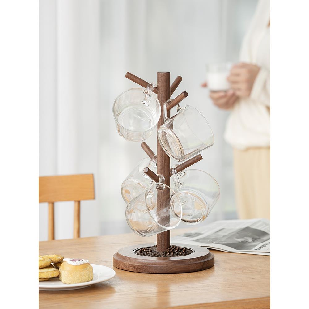 采购产品水杯架，高档家用水杯架，实木创意桌面玻璃马克杯，咖啡