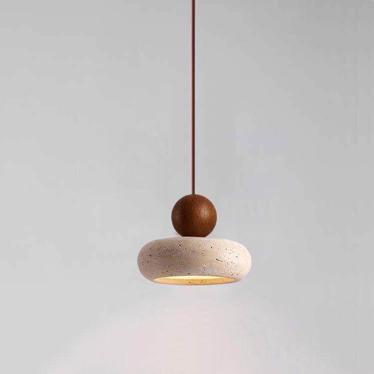 天然黄洞石胡桃木色实木床头小吊灯侘寂风民宿饭厅吧台飞碟吊线,家装灯饰光源,床头/玄关/吧台/过道吊灯,淘宝优惠券,粉丝福利购,淘宝优惠卷