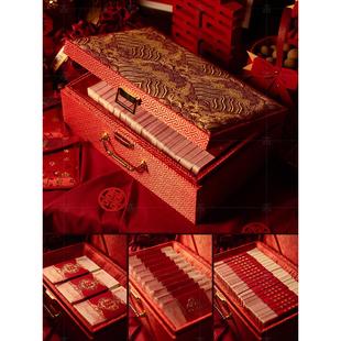 定亲结婚订婚礼金箱彩礼箱子礼金盒用品大全高端装三金聘礼2030万