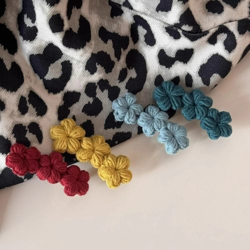 毛线钩针小花发卡手作成品发夹 花朵复古小清新刘海夹鸭嘴夹发饰