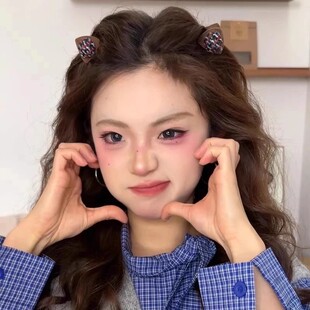 猫耳朵发夹刘海夹发女前额秋冬植绒编发碎发小抓夹发卡侧边夹头饰