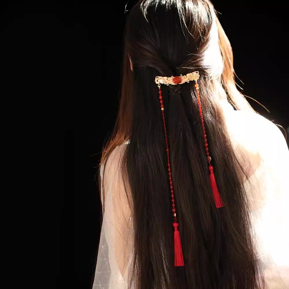 新中式红色流苏束发夹国风复古马面裙弹簧夹配饰汉服战国袍,饰品/流行首饰/时尚饰品新,发饰,淘宝优惠券,粉丝福利购,淘宝优惠卷