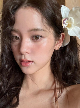 欧阳娜娜同款白色蝴蝶兰仿真花朵发夹女高级感鲨鱼夹发卡抓夹发饰