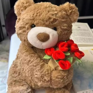 玫瑰花束小熊玩偶男女朋友生日礼物情侣可爱毛绒公仔玩具娃娃