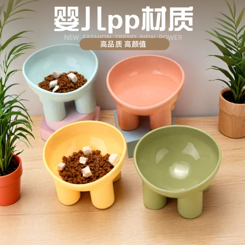 象腿高腳碗馬卡龍色大口徑寵物碗