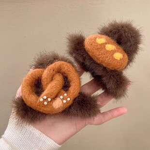 可口面包~甜美气质毛毡抓夹女百搭半扎发鲨鱼夹高级感发夹头饰