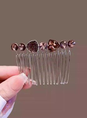 水钻倒插梳无痕发卡刘海夹高端盘发神器简约发夹女后脑勺卡子头饰