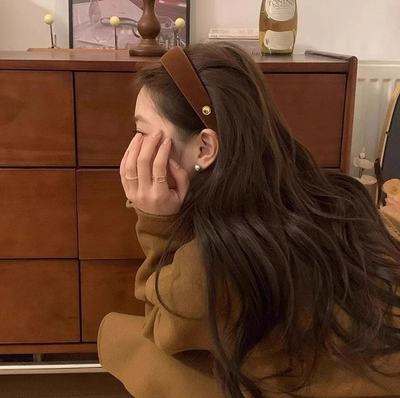 中古感~金扣复古丝绒发箍女外出洗脸简约发卡韩国头箍发饰头饰