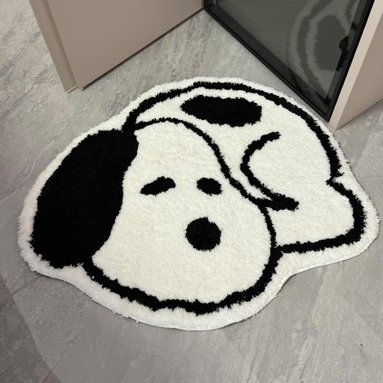 原创设计睡觉小狗加密植绒地毯家用儿童房卧室床边毯可爱卡通包邮