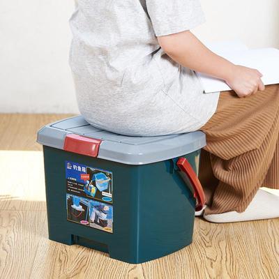 手提可坐钓鱼桶有盖塑料水桶加厚储物箱户外收纳桶凳车载现场箱大