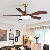 中古风扇灯2025新款 吊扇灯覆古家用客厅卧室饭厅变频一体中山灯具