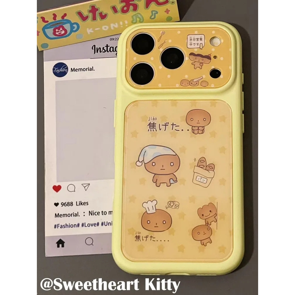 雨柠ins可爱黄色烤焦面包适用iphone17promax新款苹果16手机壳15少女卡通日韩个性创意14防摔保护套