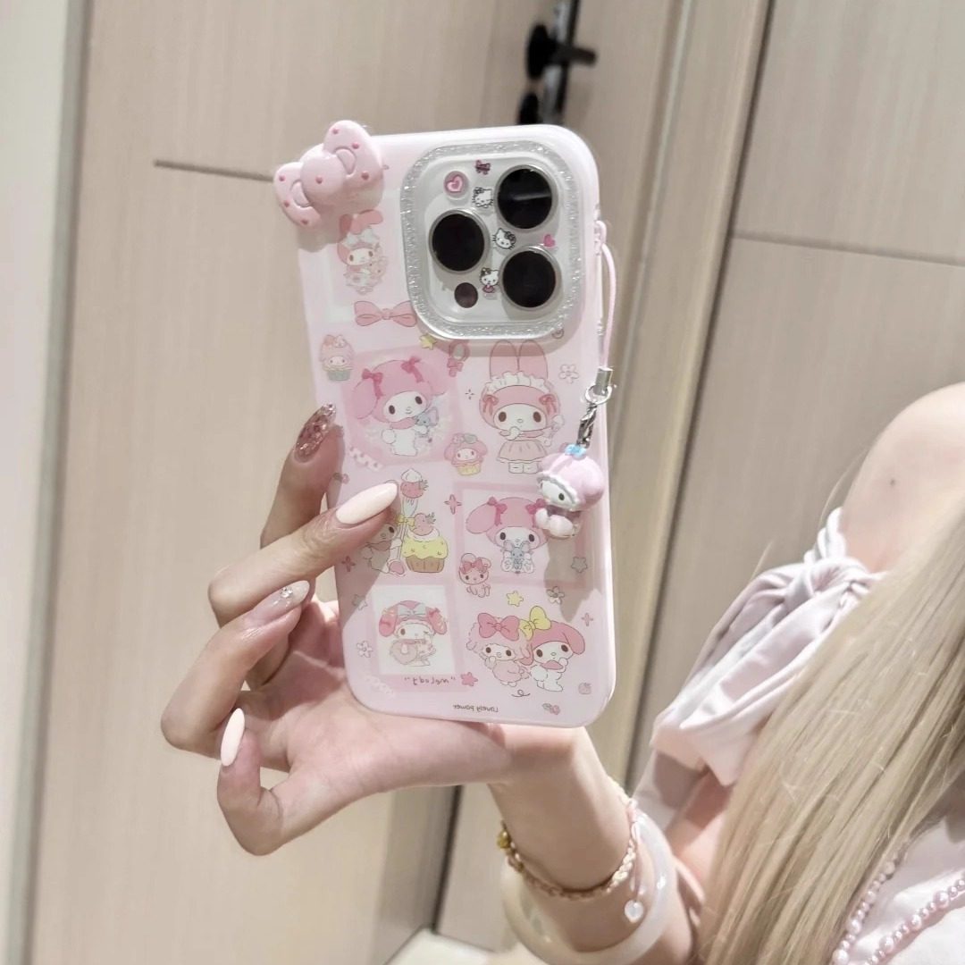 thumbnail for Yu Ning, Korean Girl, Cute Cartoon Melody, Applicable to iPhone, Apple 17 Phone Case, 14pro, Niche 16PRO, New Women's 13, Silicone, 15ProMax, Anti-Drop Protective Case