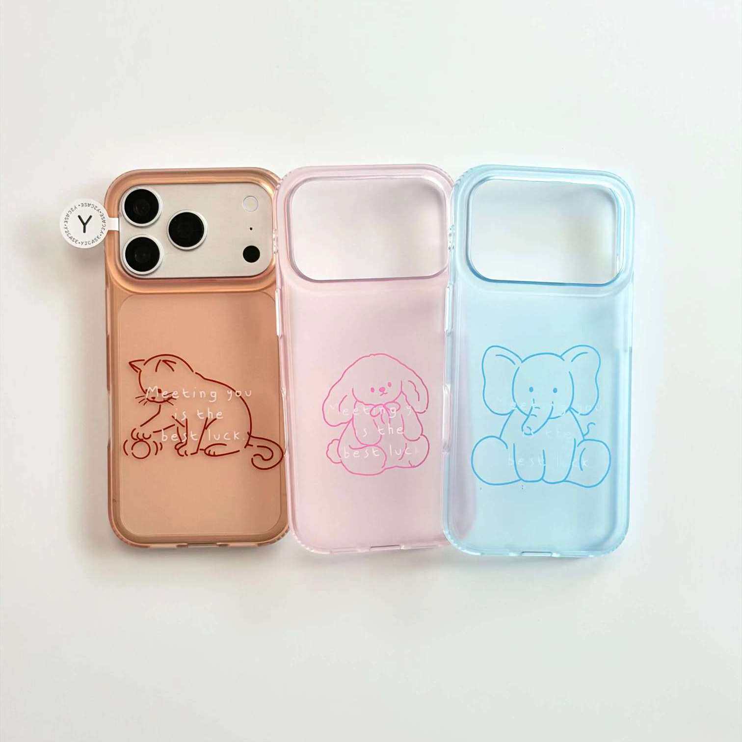 雨柠ins风简约三色手绘线条小动物IMD双层手机壳适用iPhone17新款苹果16卡通可爱15个性创意14防摔保护套