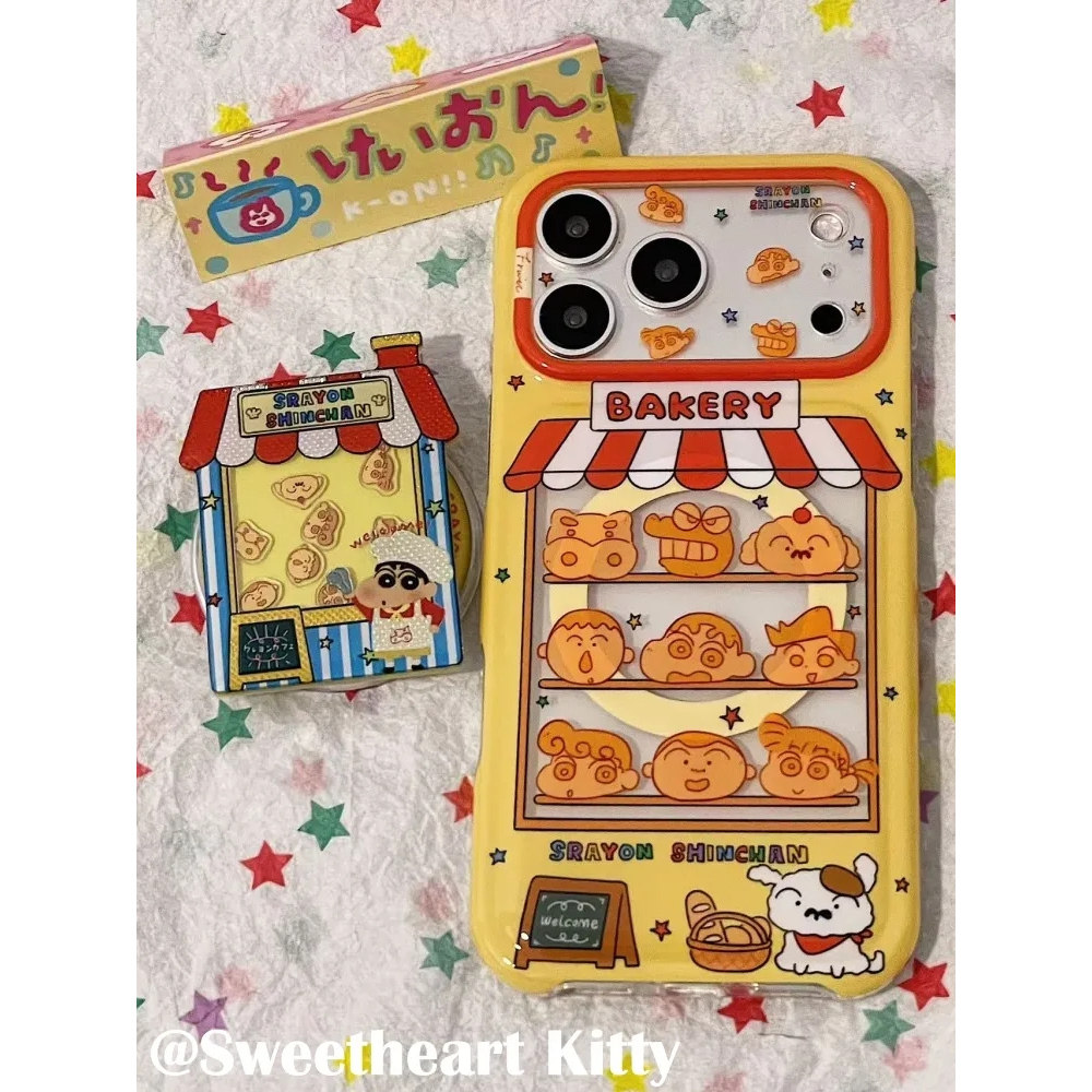 雨柠磁吸可爱蜡笔小新饼干屋适用iphone17promax苹果16手机壳15少女卡通日韩INS个性创意14防摔保护套
