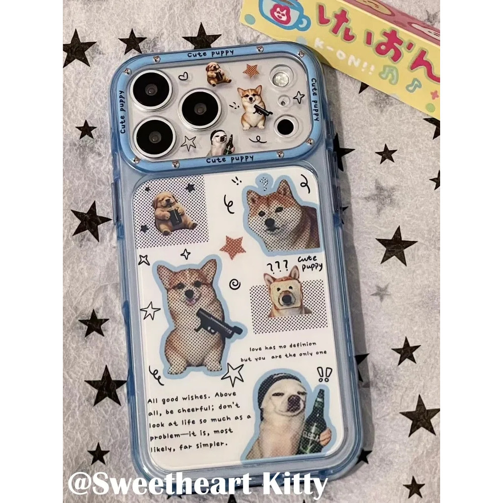雨柠侧边图案可爱短腿柯基狗狗适用iphone17promax苹果16手机壳15少女卡通日韩个性创意14防摔保护套