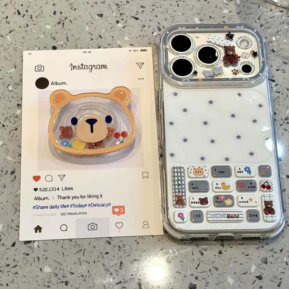 雨柠简约设计感拼音键盘满屏银星适用于iphone17promax苹果16手机壳15卡通日韩可爱个性创意14防摔保护套