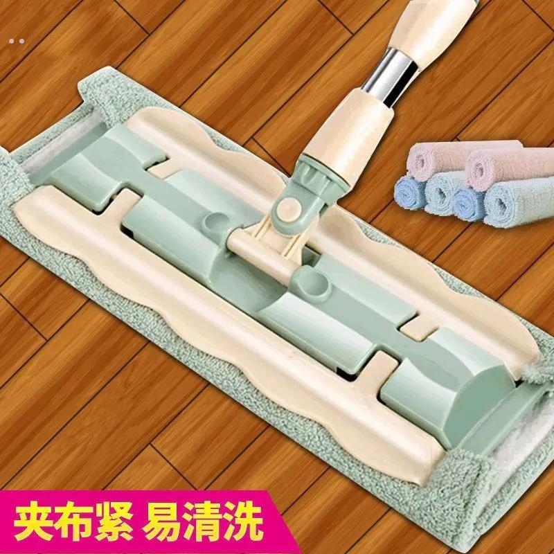 粉色懒人夹抹布平板拖把家用一拖净吸水旋转拖地地板卫生间免手洗