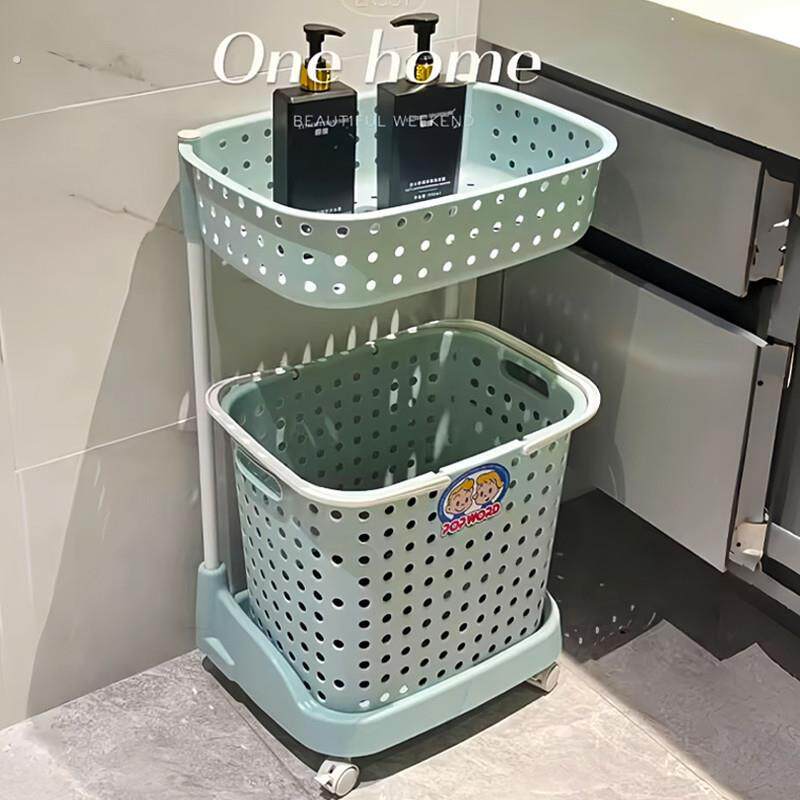 【新家的100个快递】脏衣篮家用分区多层洗衣篮子带轮高颜值卫生
