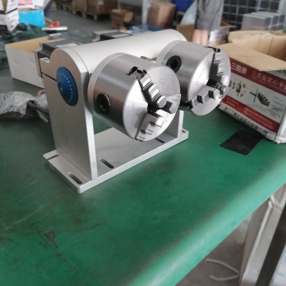 双头D80旋转台打标机旋转轴激光打标机旋转卡盘激光雕刻机工作台