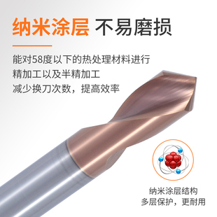 90度钨钢合金定点钻钢用双头涂层定心钻数控倒角刀开孔器中心钻头