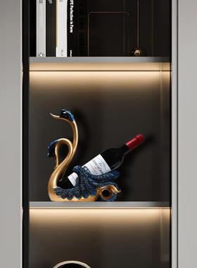 创意天鹅红酒托酒架置物架酒柜摆件葡萄酒架家居客厅餐边柜装饰品