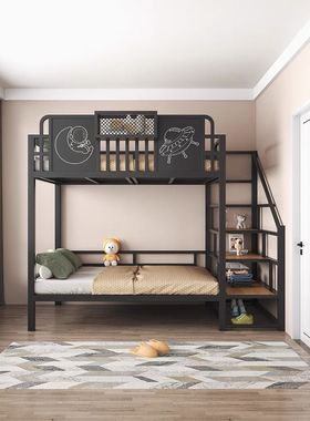 铁艺高架床小户型阁楼床加厚子母高低床定制儿童卡通上下床双层床