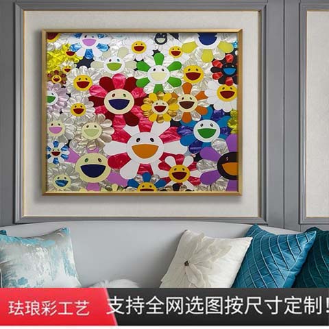 纯手工冰花珐琅彩装饰画定制