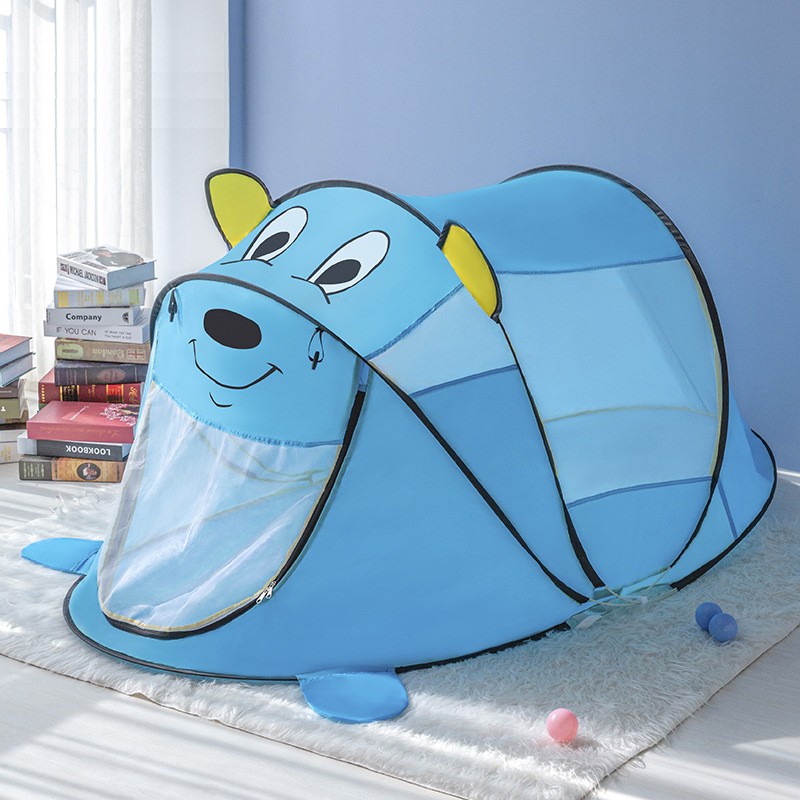 儿童帐篷纯棉室内自动弹开折叠小公主男孩女孩露营透气防蚊游戏屋