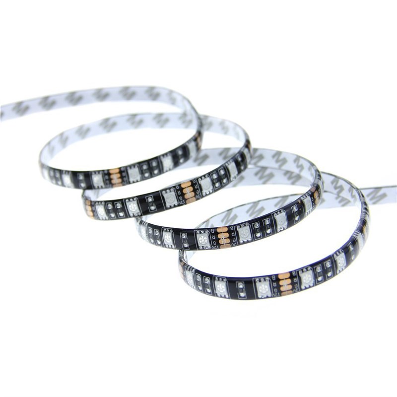 5V 5050RGB黑板滴胶防水七彩爆闪LED软灯条电视背景闪变灯带