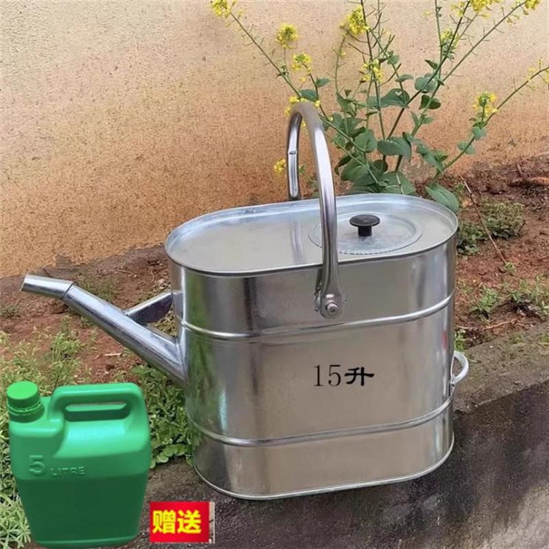 扁桶加厚长嘴加油桶汽油桶柴油壶手提便携式注水桶铁皮桶带盖带网