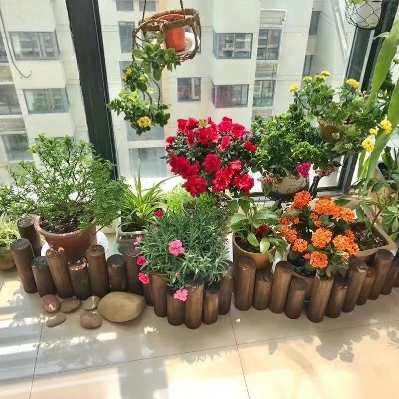 花园草坪防腐木栏杆护栏围栏栅栏小篱笆院子装饰庭院碳化户外室外