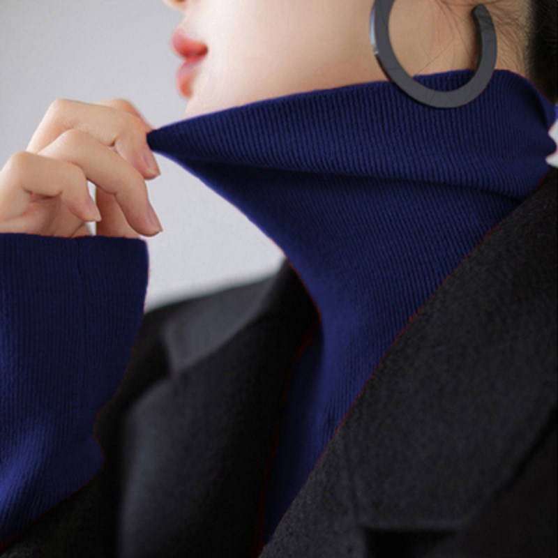 大码羊绒打底衫堆堆高领秋冬毛衣针织衫女装长袖内搭修身上衣加厚